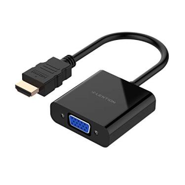 Imagem de LENTION Adaptador de vídeo HDMI para VGA, conversor de cabo analógico HDMI 1080p HDMI Digital AV para VGA compatível com Raspberry Pi, MacBook, Chromebook, Roku, TV Box, PC, laptop, mais (preto)