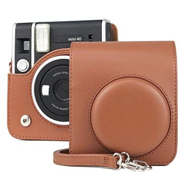 Imagem de Yunchao Acessórios para câmeras Câmera de corpo inteiro Retro PU couro de couro PU com alça para fujifilm mini 40 Sacos de câmera