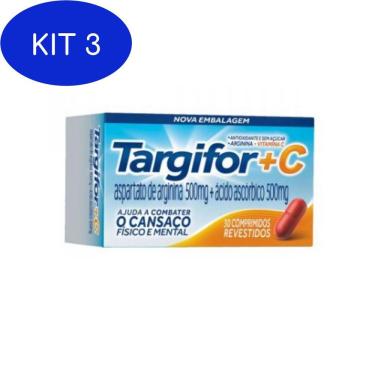 Imagem de Kit 3 Suplemento Vitamínico Targifor C 500Mg Com 30