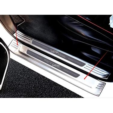 Imagem de GZBFTDH Protetor protetor de placa de desgaste de peitoril da porta do carro de aço inoxidável, para acessórios KIA K5 guarnição de capas 2021 2022 2023