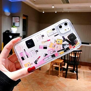 Imagem de Capa para iPhone 11 Pro Max X XS Max XR 7 8 6 6 s Plus Batom Perfume de areia movediça para maquiagens cosméticas da moda
