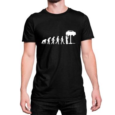 Imagem de Camiseta Basica Algodão Evolução Macaco Homem Mecanino Carro