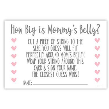Imagem de How Big Is Mommy's Belly (50 unidades) – Jogo de chá de bebê Medida da barriga da mamãe