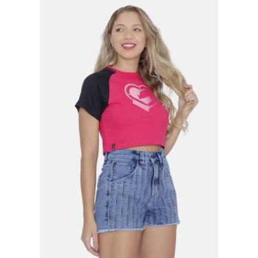 Imagem de Camiseta Ecko Cropped Feminina Rosa