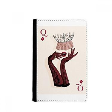 Imagem de Cartas de baralho diamante padrão Q porta-passaporte Notecase Burse carteira capa porta-cartão, Multicolor