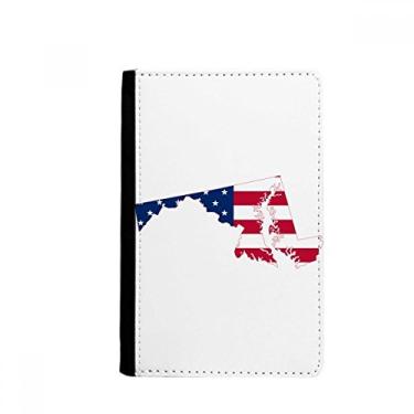 Imagem de Porta-passaporte com mapa de estrelas e listras em forma de bandeira de Maryland EUA Notecase Burse capa carteira porta-cartões, Multicolor