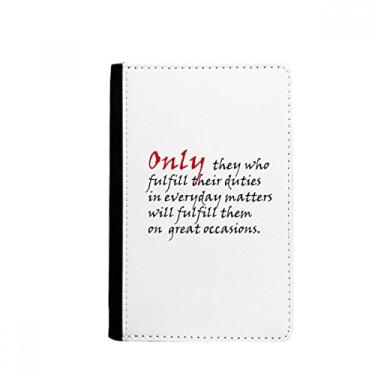 Imagem de Citação Devemos cumprir nossos deveres na vida diária porta-passaporte Notecase Burse capa carteira porta-cartão, Multicolor