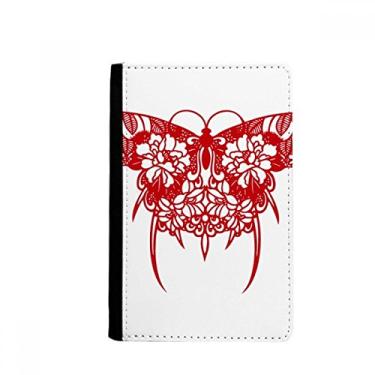 Imagem de Carteira chinesa borboleta em porta-passaporte vermelho Notecase Burse capa carteira porta-cartão, Multicolor