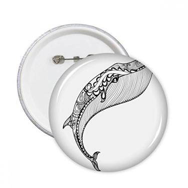 Imagem de Baleia azul grande forte pinos redondos crachá botão emblema acessório decoração 5 peças