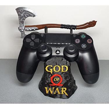 Imagem de Suporte Para Controle PS4 e PS5 com o tema God Of War + Machado Leviathan COR:PRETO