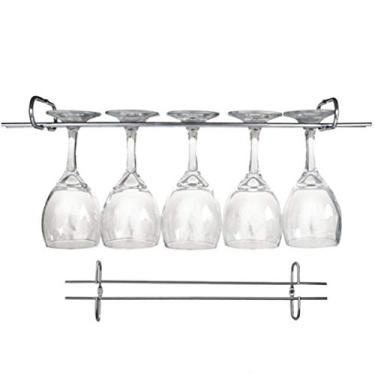 Imagem de 10 Suportes Organizador De Armário Porta Taças Cromado 35cm