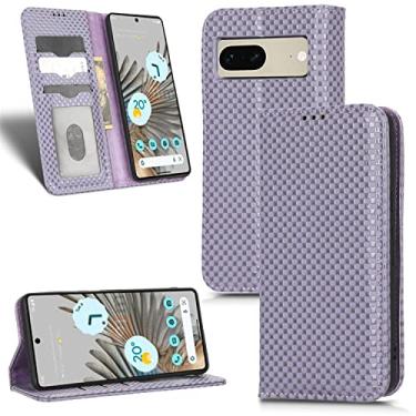 Imagem de Capas de telefone de treliça perolada Google Pixel 7 7 Pro capa de couro luxo slots magnéticos para cartão carteira clipe para telefone Google Pixel 7 7 Pro capas (roxo, Google Pixel 7)