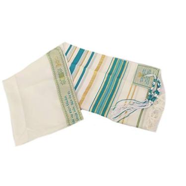 Imagem de Talit Messiânico Verde 55 X 180 Cm - De Israel