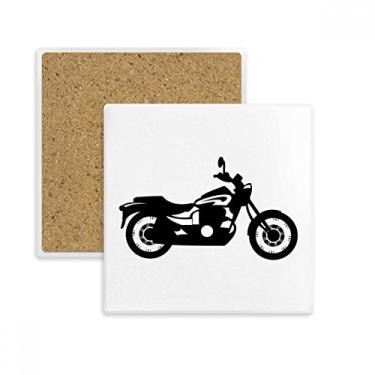Imagem de Porta-copos quadrado ilustração de motocicleta mecânica preta porta-copos caneca subplaca suporte isolante pedra