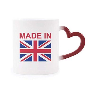Imagem de Caneca sensível ao calor Made In United Kingdom Country Love Caneca vermelha que muda de cor