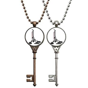 Imagem de OFFbb-USA Colar de chaves de veículo escavação com perfuração para transporte e decoração para casais