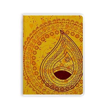 Imagem de Caderno de arte colorido amarelo com estampa de repetição, capa de goma para diário de capa macia
