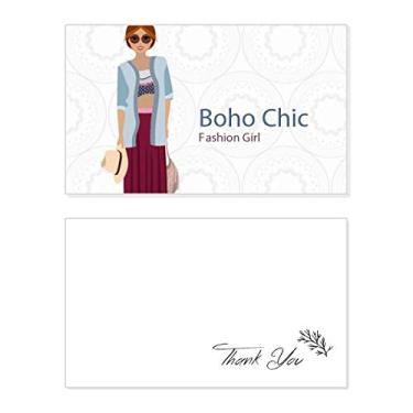 Imagem de Bohe mia wind Fashion Cartoom Cartão de agradecimento Aniversário Papel Saudações Casamento Agradecimento