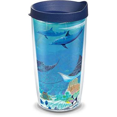 Imagem de Tervis Guy Harvey - Copo de viagem com isolamento térmico de parede dupla feito nos EUA mantém as bebidas frias e quentes, 473 ml, clássico