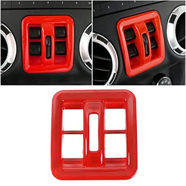 Imagem de Capa de botão para interruptor de janela de carro para Jeep Wrangler JK JKU 2011-2018 e acessórios interiores ilimitados de 4 portas (vermelho)
