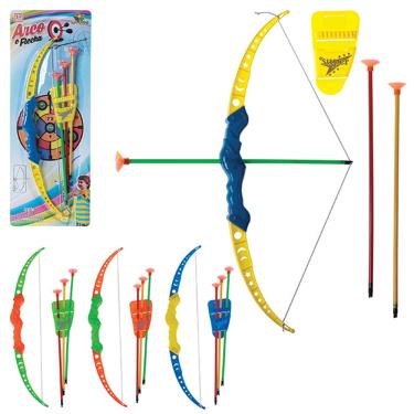 Imagem de Arco Flecha Infantil Com Suporte Aljava Lançador De Dardos - Art Brink