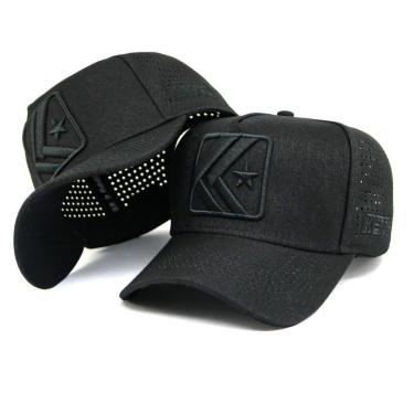 Imagem de Bone Trucker Aba Curva All Black Keppy Kmericano k26-Unissex