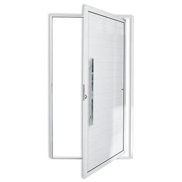 Imagem de Porta de Alumínio Pivotante Lambril 210x120cm com Puxador Super Brimak Branco
