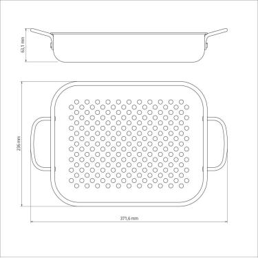 Imagem de Grelha Retangular Tramontina Churrasco em Alumínio Anodizado 28 cm