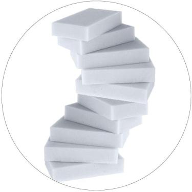 Imagem de Kit 100 Esponja Mágica Remove Tira Mancha Bucha Limpa Parede Tenis Chao