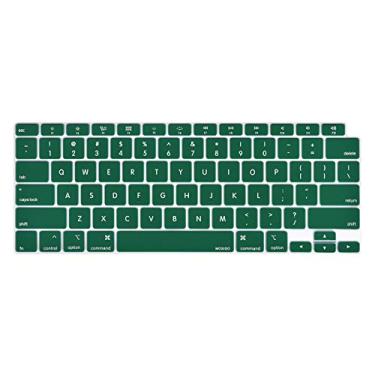 Imagem de MOSISO Capa de teclado compatível com MacBook Air 33.0 cm 2022 2021 2020 versão A2337 M1 A2179 Retina Display com Touch ID Backlit Magic Keyboard, película protetora de silicone impermeável, verde