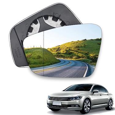 Imagem de Vidro espelhado aquecido do lado do motorista compatível com Volkswagen VW Passat Jetta Beetle 2011 2012 2013 2014 2015 2016 2017 2018 Vidro retrovisor lateral com suporte traseiro
