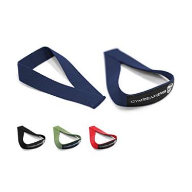 Imagem de Tiras de elevação olímpicas para levantamento de peso Gymreapers, Snatch, Clean, Powerlifting, Strongman, Deadlifts - Algodão durável com costura reforçada (par), Azul marino