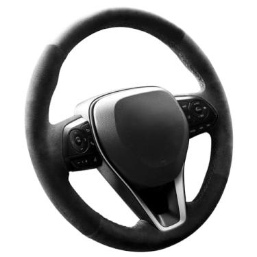 Imagem de Alfanxi Costura à mão Itália Alcantara capa de volante de carro para Toyota Avalon/Avalon Hybrid/Camry/Camry Hybrid/RAV4 Prime/Venza (sem listras)