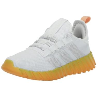 Imagem de adidas Tênis infantil unissex Kaptir Flow, Branco/branco cristal/laranja nebuloso, 5 Big Kid
