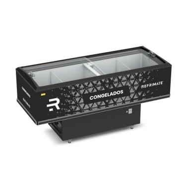 Imagem de Expositor Ilha Congelados Vanguard Top 2,00m Vidro Semi Curvo EIVT2000 220V - Refrimate