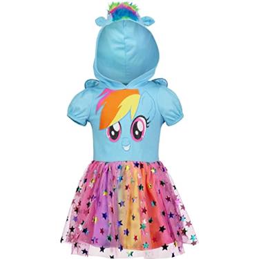 Imagem de My Little Pony Rainbow Dash Sunny Starscout Vestido de tule para cosplay infantil para crianças grandes, Azul, 3 Anos