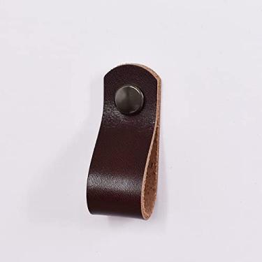 Imagem de Puxadores de móveis ouro guarda-roupa gaveta puxadores de porta armário de cozinha armário de armazenamento puxa ferragem de couro, marrom, chapéu preto