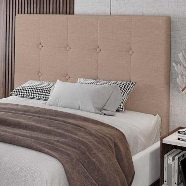 Imagem de Cabeceira Cama Box Casal King Size Luana 193cm Linho Preto - Abmaza