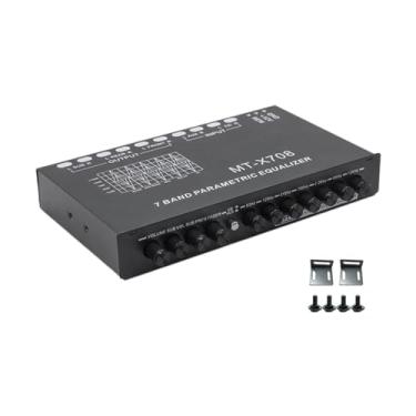 Imagem de UGPLM Equalizador de áudio para carro, 7 bandas, cd, aux, áudio do carro, ajuste de eq, revestimento de alumínio, subwoofer, amplificador crossover de saída