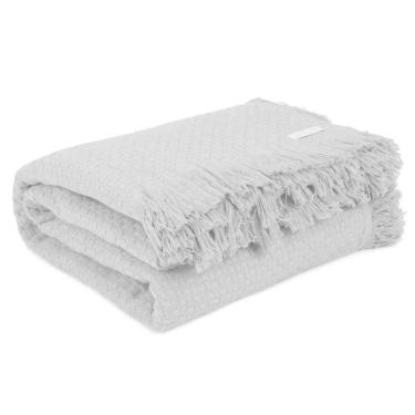 Imagem de Colcha Solteiro Indesign com franja Buddemeyer  Branca