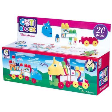 Imagem de Blocos De Montar Coti Block Unicórnio 20 Peças Cotiplás