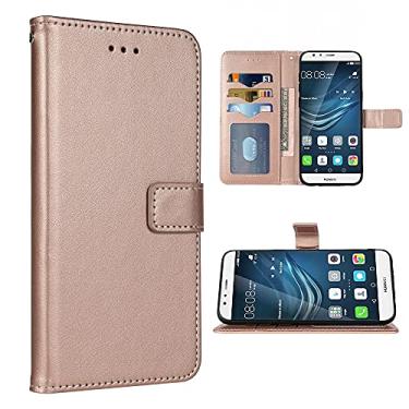 Imagem de FDCWTSH Compatível com Huawei P9 Capa carteira alça de pulso cordão de couro capa flip suporte suporte acessórios de celular bolsa fólio capas de telefone para Hwauei Haweii Hawuei P 9 mulheres homens