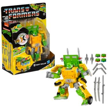 Imagem de Transformers Collaborative Teenage Mutant Ninja Turtles x Transformers Party Wallop Figura articulada de robô que se converte em furgão, 17,5 cm, presente para crianças acima de 8 anos