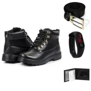 Imagem de Bota Masculina Cano Curto + Carteira + Cinto + Relógio-Masculino