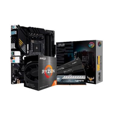Imagem de Kit Upgrade AMD Ryzen 5 5600GT Placa Mãe Asus TUF Gaming B550M-Plus Me