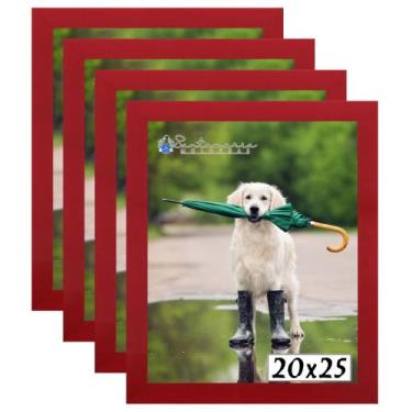 Imagem de Kit 4 Porta Retrato Molduras 20x25 Vermelho - Santamaria Molduras