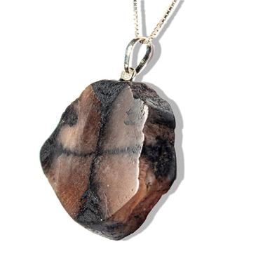 Imagem de Colar Pedra da Cruz ou Quiastorita 25 a 30mm Prata 950