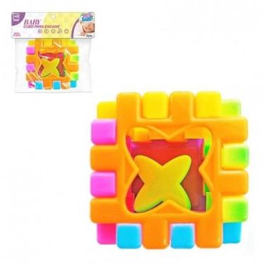 Imagem de Kit 3 Cubo De Encaixe Monta e Desmonta Colorido Brinquedo Infantil - A