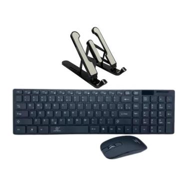 Imagem de Teclado e Mouse sem fio Silencioso Optico 2.4ghz + Suporte Notbook/ Ta