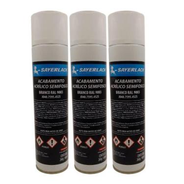 Imagem de Kit 3und Spray Laca Acrílica Semi Fosca Branca 400ml Sayerlack